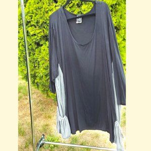 M.I.B Womens Two Toned Side Pockets Mid-Length Black Dress - Plus Size 5X